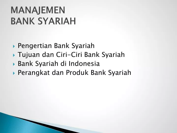 manajemen bank syariah