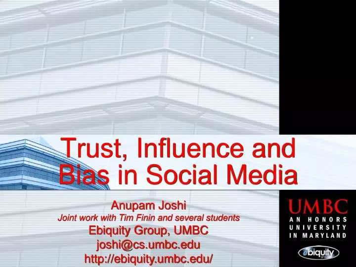trust influence and bias in social media