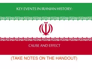 KEY EVENTS IN IRANIAN HISTORY: CAUSE AND EFFECT