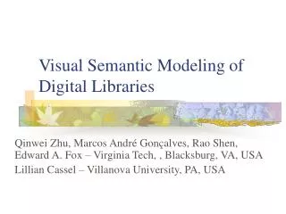 Visual Semantic Modeling of Digital Libraries