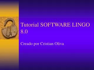 Tutorial SOFTWARE LINGO 8.0