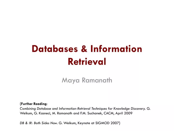 databases information retrieval