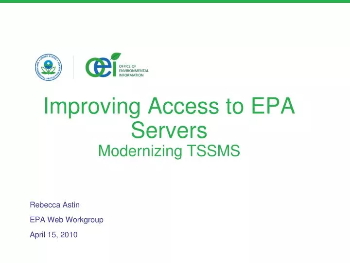 improving access to epa servers modernizing tssms