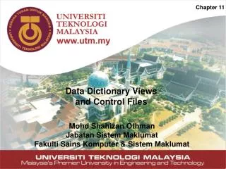 Data Dictionary Views and Control Files