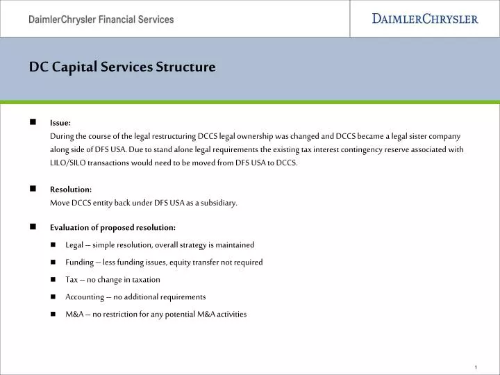 dc capital services structure