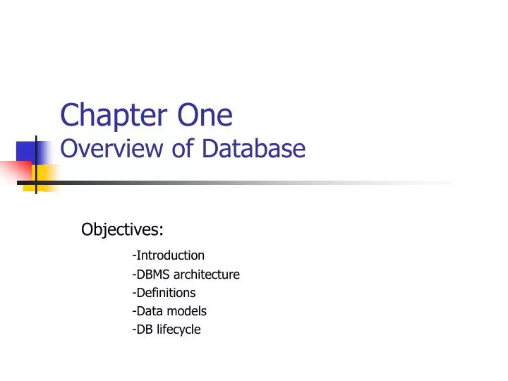 chapter one overview of database