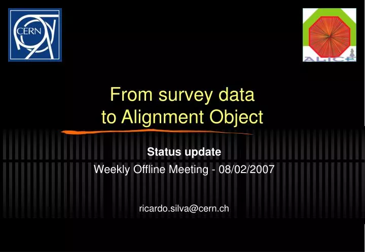 from survey data to alignment object