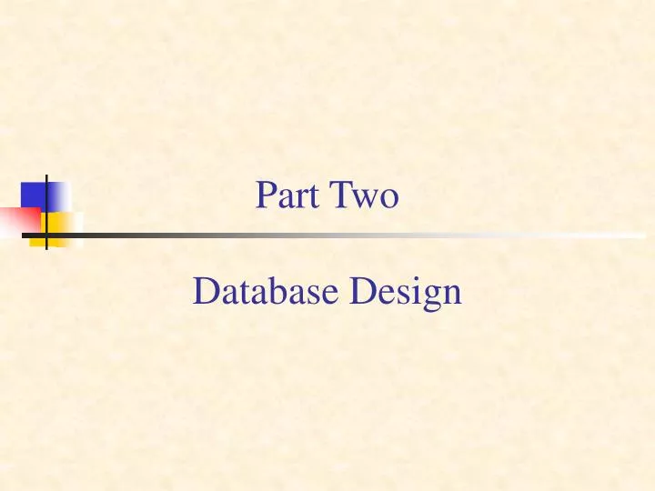 part two database design
