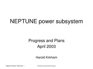 NEPTUNE power subsystem