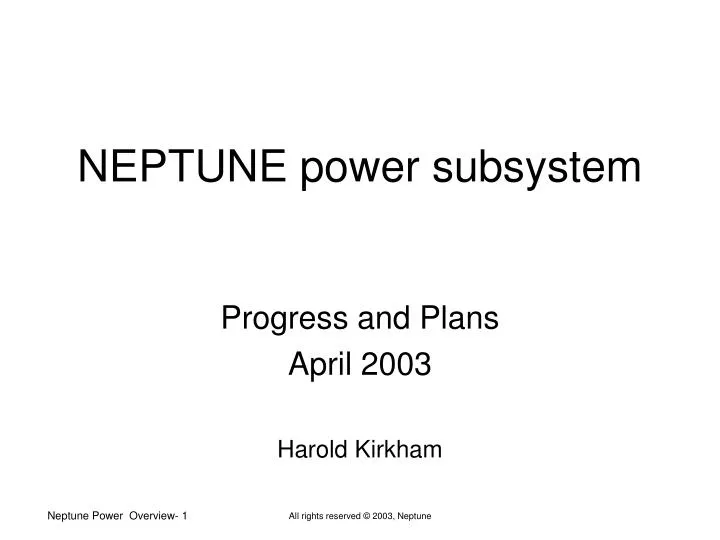 neptune power subsystem