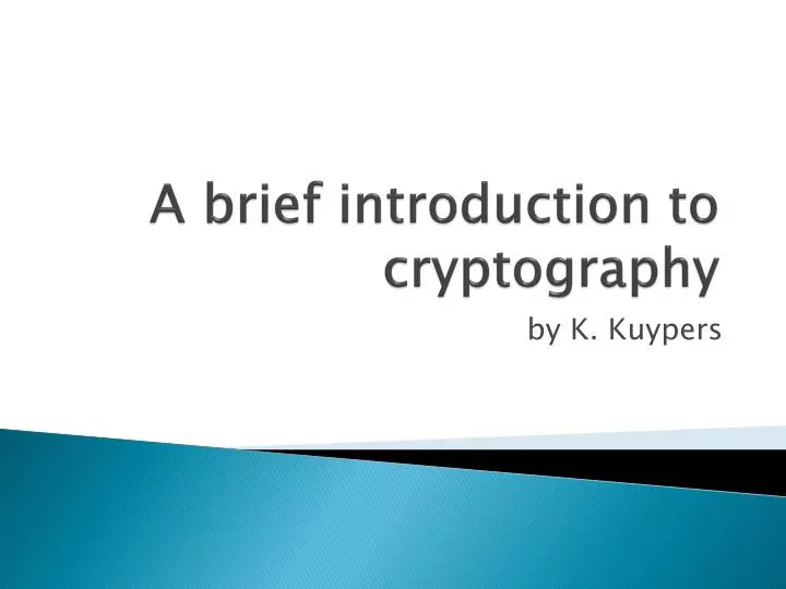 a brief introduction to cryptography