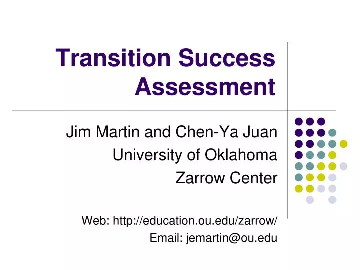 transition success assessment