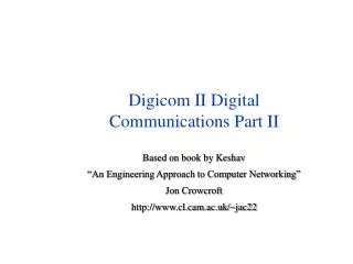 Digicom II Digital Communications Part II