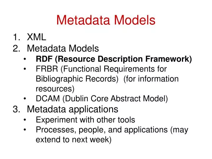 metadata models