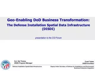 Geo-Enabling DoD Business Transformation: