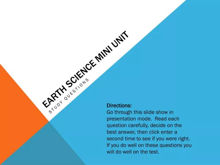 earth science mini unit