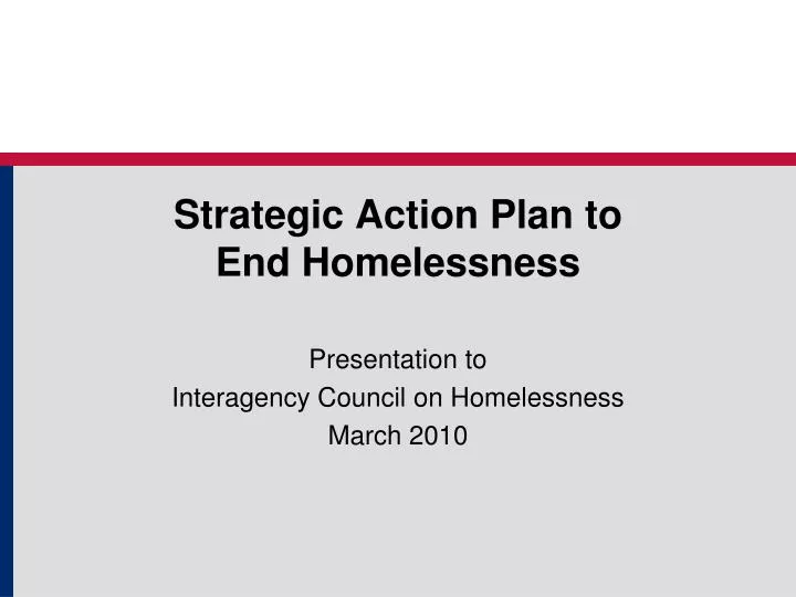 strategic action plan to end homelessness