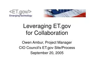 Leveraging ET for Collaboration