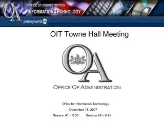 OIT Towne Hall Meeting