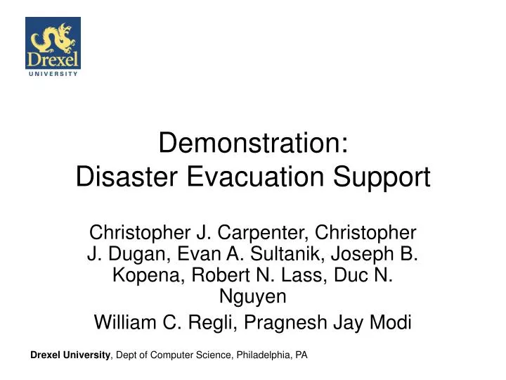 demonstration disaster evacuation support