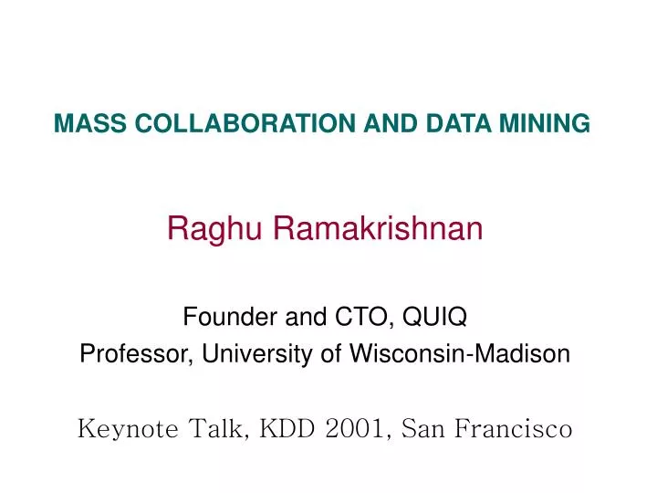 mass collaboration and data mining