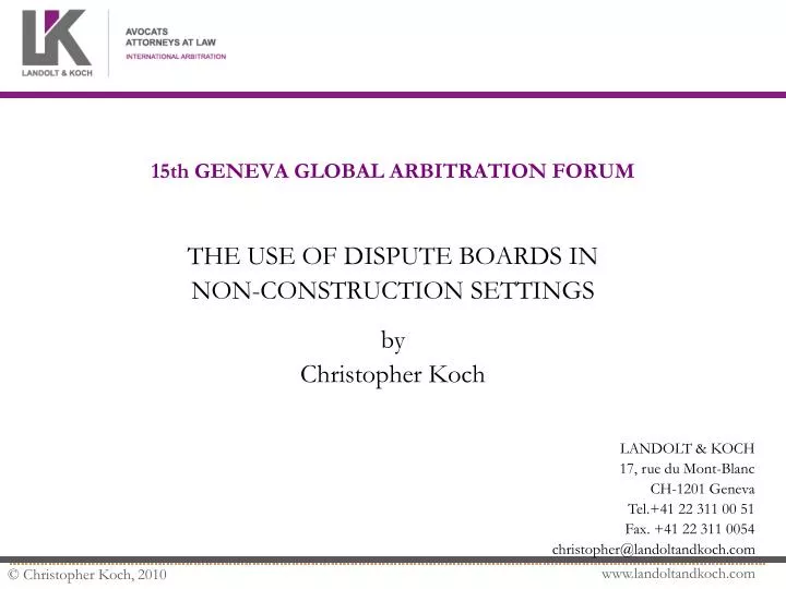 15th geneva global arbitration forum