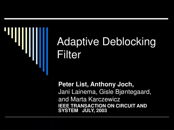 adaptive deblocking filter
