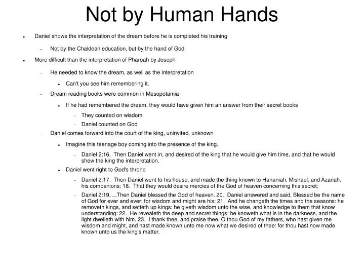 not by human hands