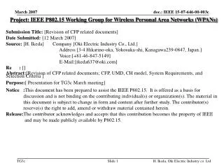 Project: IEEE P802.15 Working Group for Wireless Personal Area Networks (WPANs)