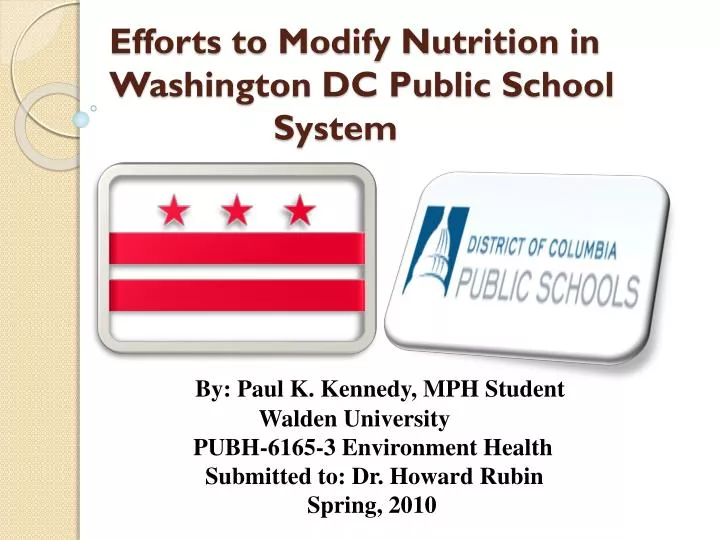 efforts to modify nutrition in washington dc public school system
