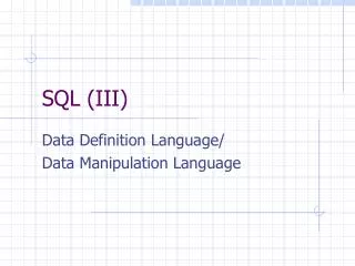 sql iii
