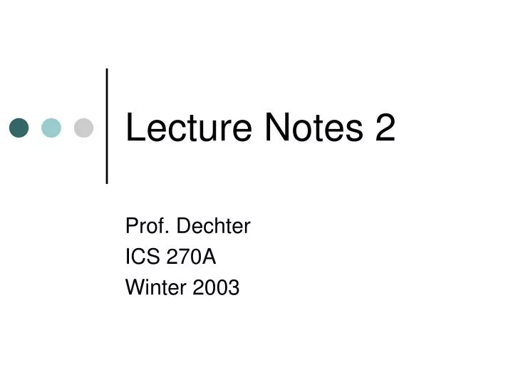 lecture notes 2