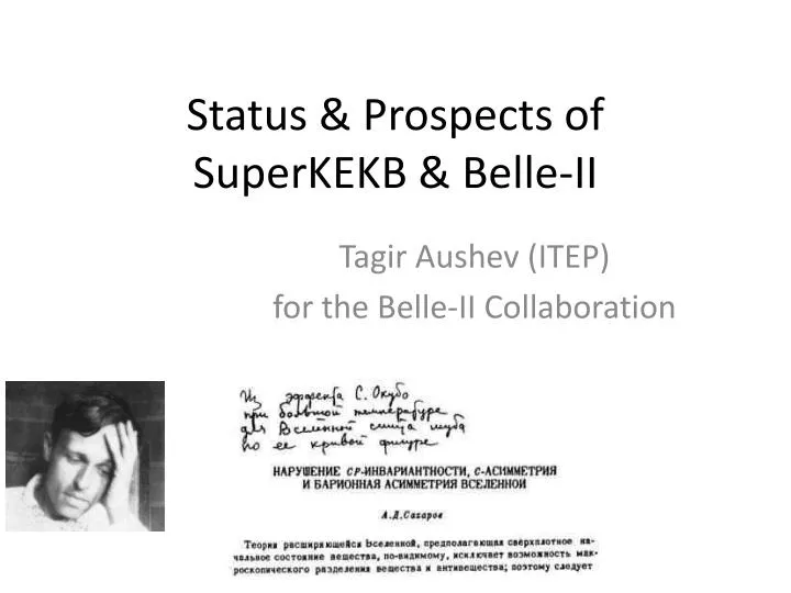 status prospects of superkekb belle ii