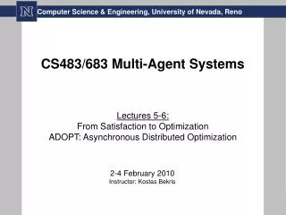 CS483/683 Multi-Agent Systems
