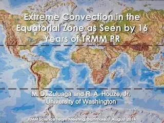 Extreme Convection in the Equatorial Zone as Seen by 16 Years of TRMM PR