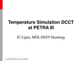 Temperature Simulation DCCT at PETRA III