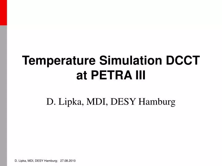 temperature simulation dcct at petra iii