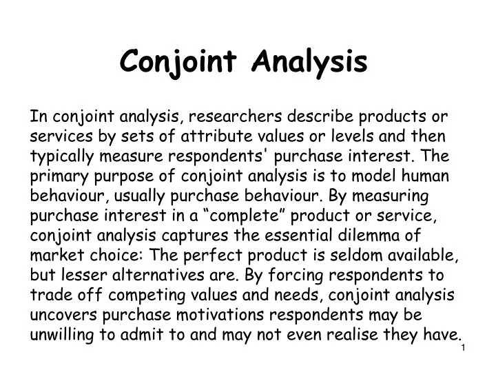 conjoint analysis