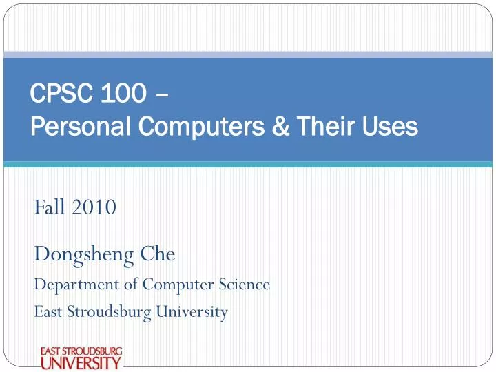 cpsc 100 personal computers their uses
