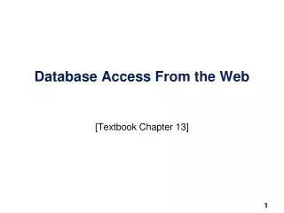 Database Access From the Web