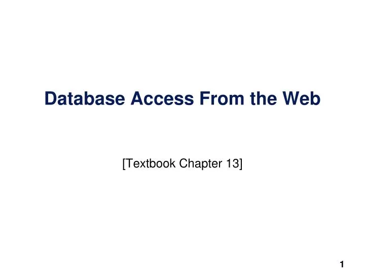 database access from the web