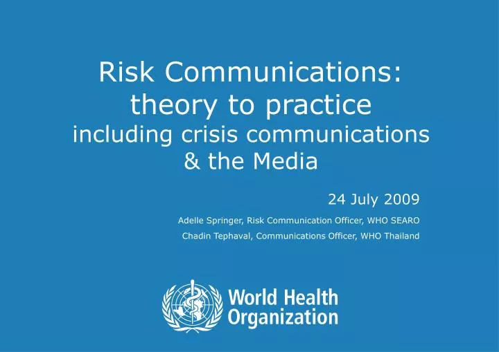 risk communications theory to practice including crisis communications the media