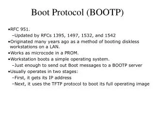 Boot Protocol (BOOTP)