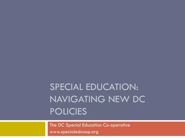 special education navigating new dc policies