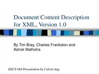 Document Content Description for XML, Version 1.0