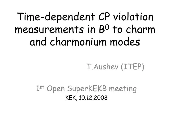 time dependent cp violation measurements in b 0 to charm and charmonium modes