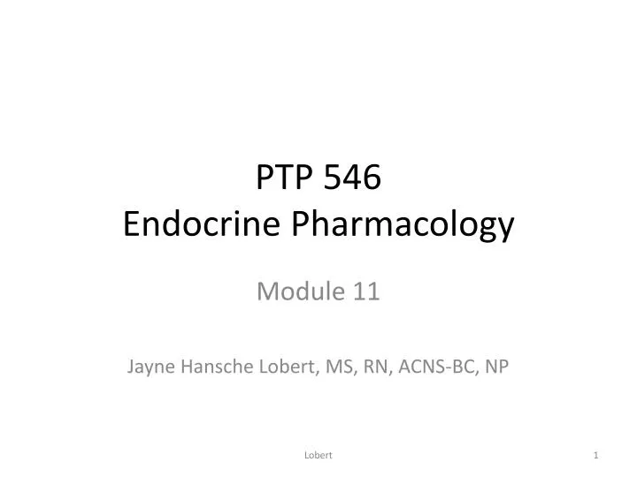 ptp 546 endocrine pharmacology