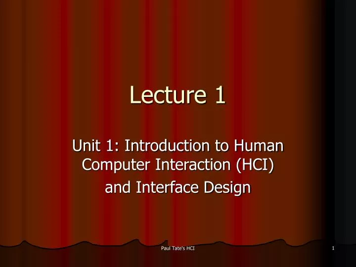 lecture 1