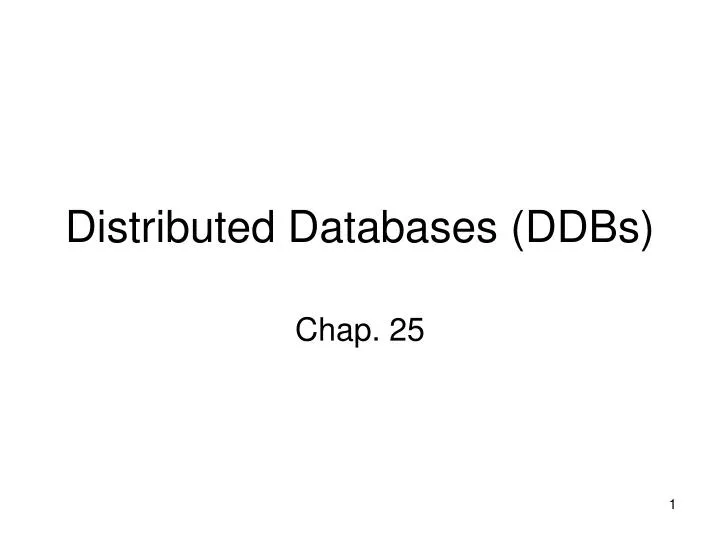 distributed databases ddbs