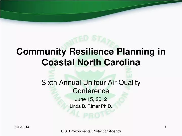 community resilience planning in coastal north carolina